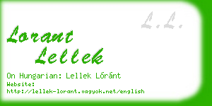 lorant lellek business card
